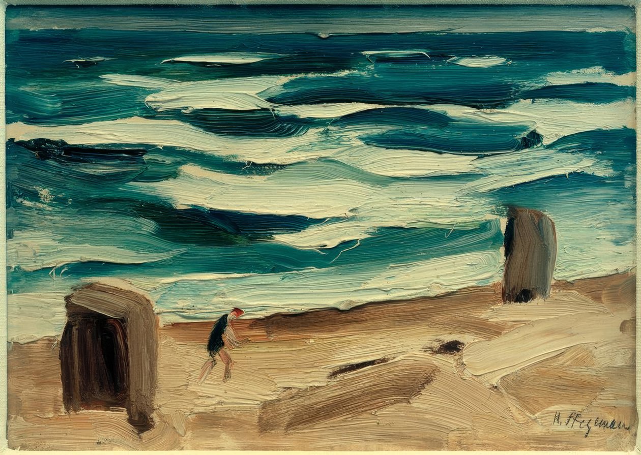 Strand under storm af Heinrich Stegemann