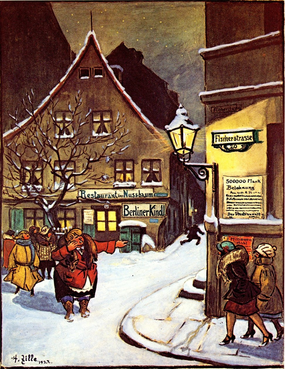 Berlin gadebillede Fischerstrae af Heinrich Zille
