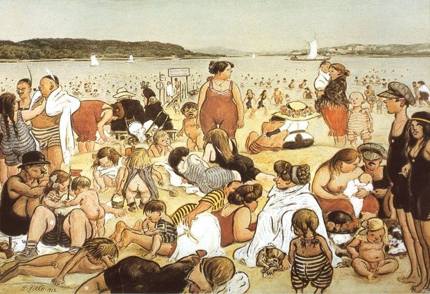 Berlin strandliv 1912 af Heinrich Zille