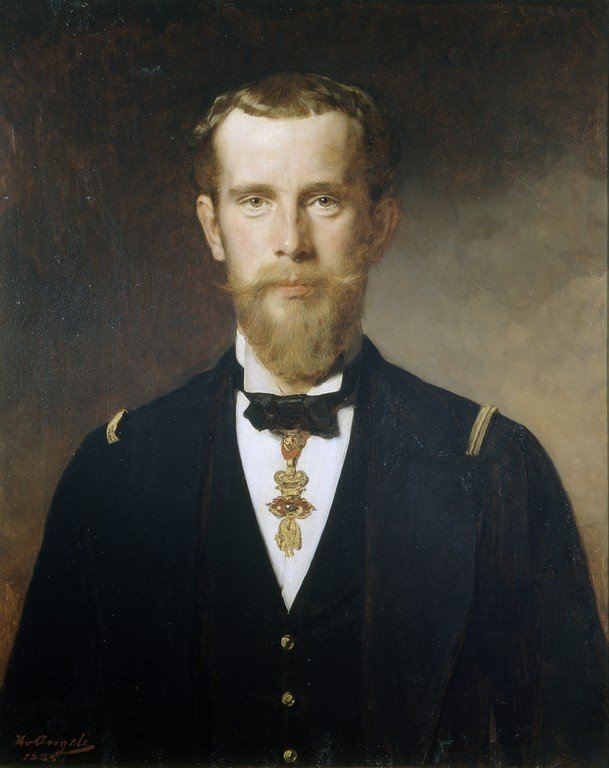 Kronprins Rudolf i en marineblå nederdel med Order of the Golden Fleece af Heinrich von Angeli