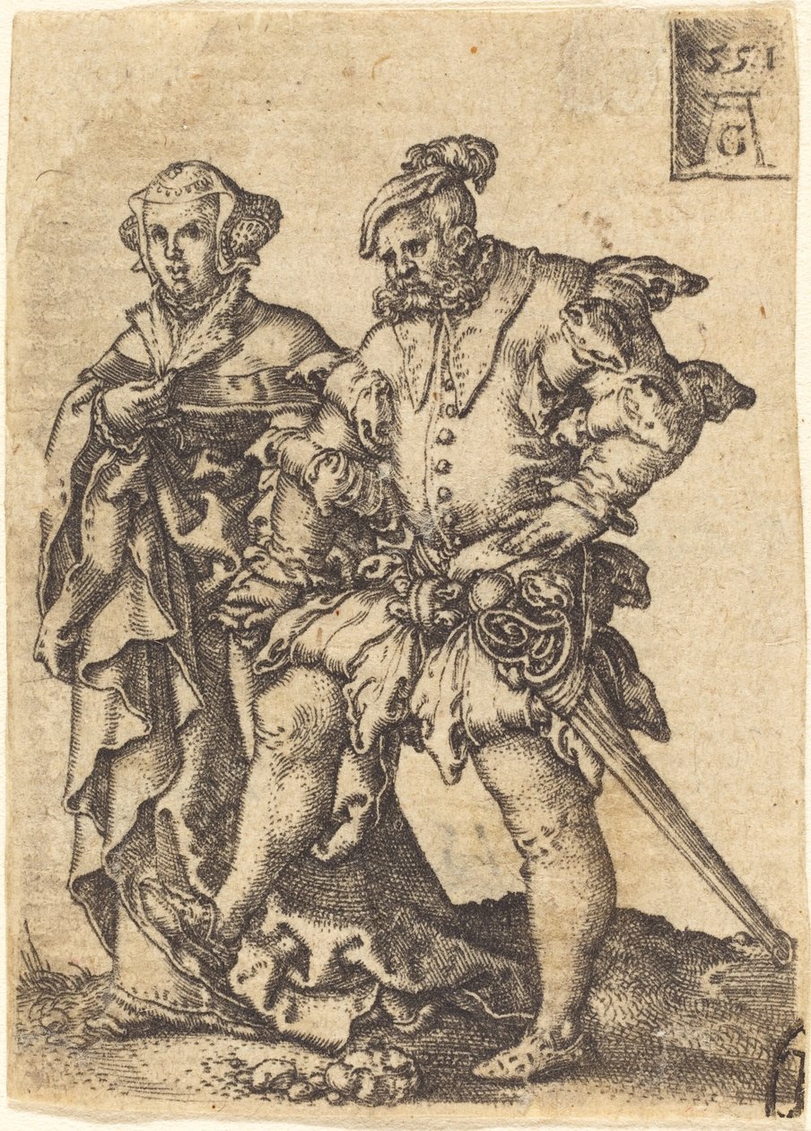 Dansende par, 1551. af Heinrich Aldegrever