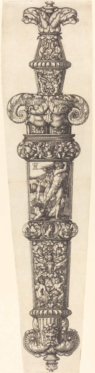 Design til en dolkskede med Kain og Abel af Heinrich Aldegrever