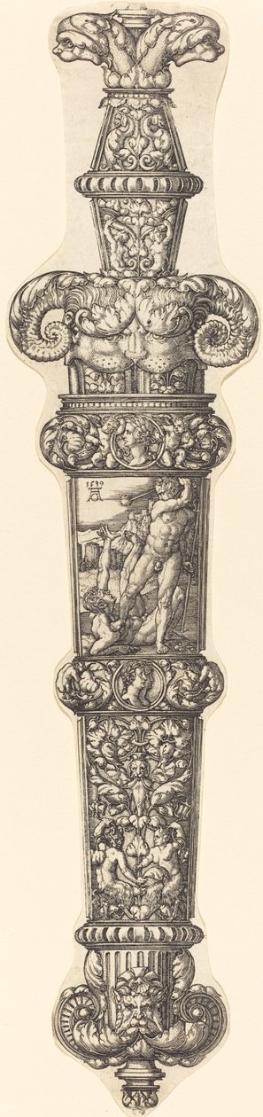 Design til en dolkskede med Kain og Abel af Heinrich Aldegrever