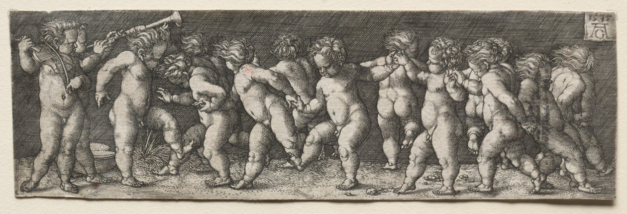 Femten nøgenbørn danser af Heinrich Aldegrever