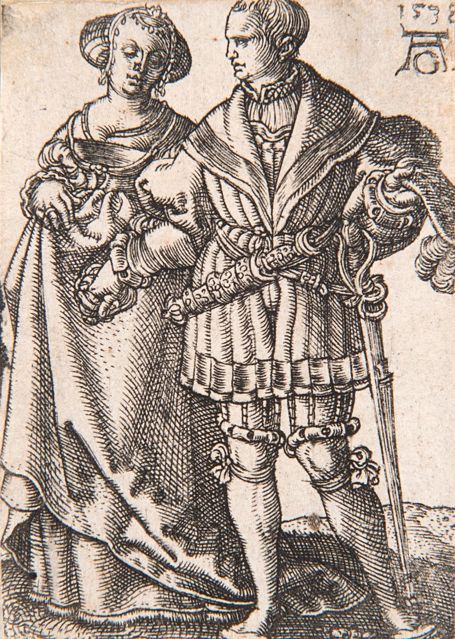 Fra serien The Small Wedding Dancers, 1538. af Heinrich Aldegrever