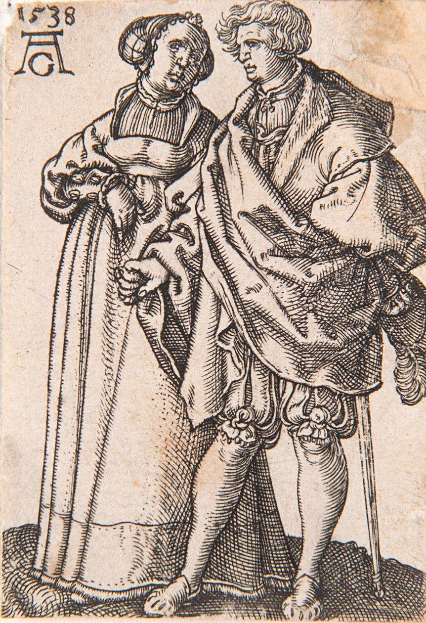 Fra serien The Small Wedding Dancers, 1538. af Heinrich Aldegrever