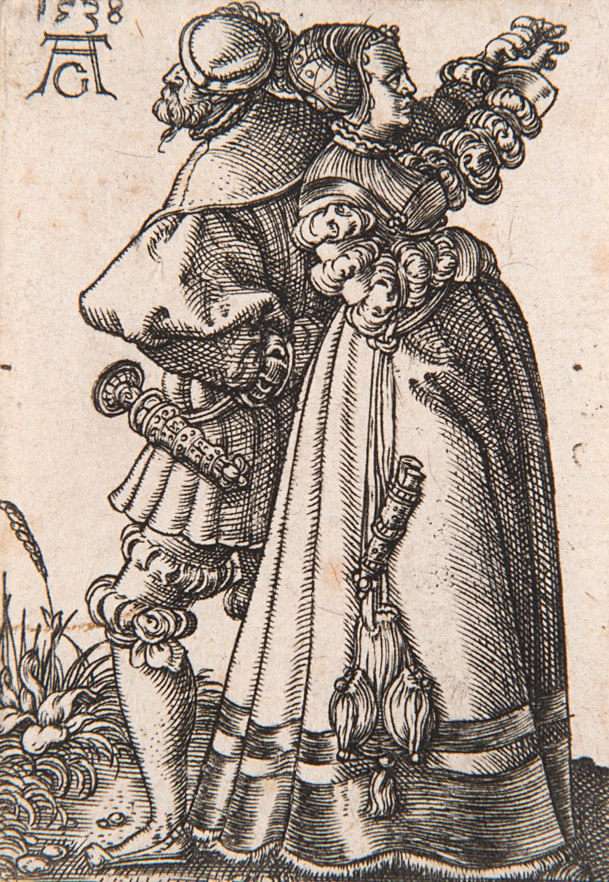 Fra serien The Small Wedding Dancers, 1538. af Heinrich Aldegrever
