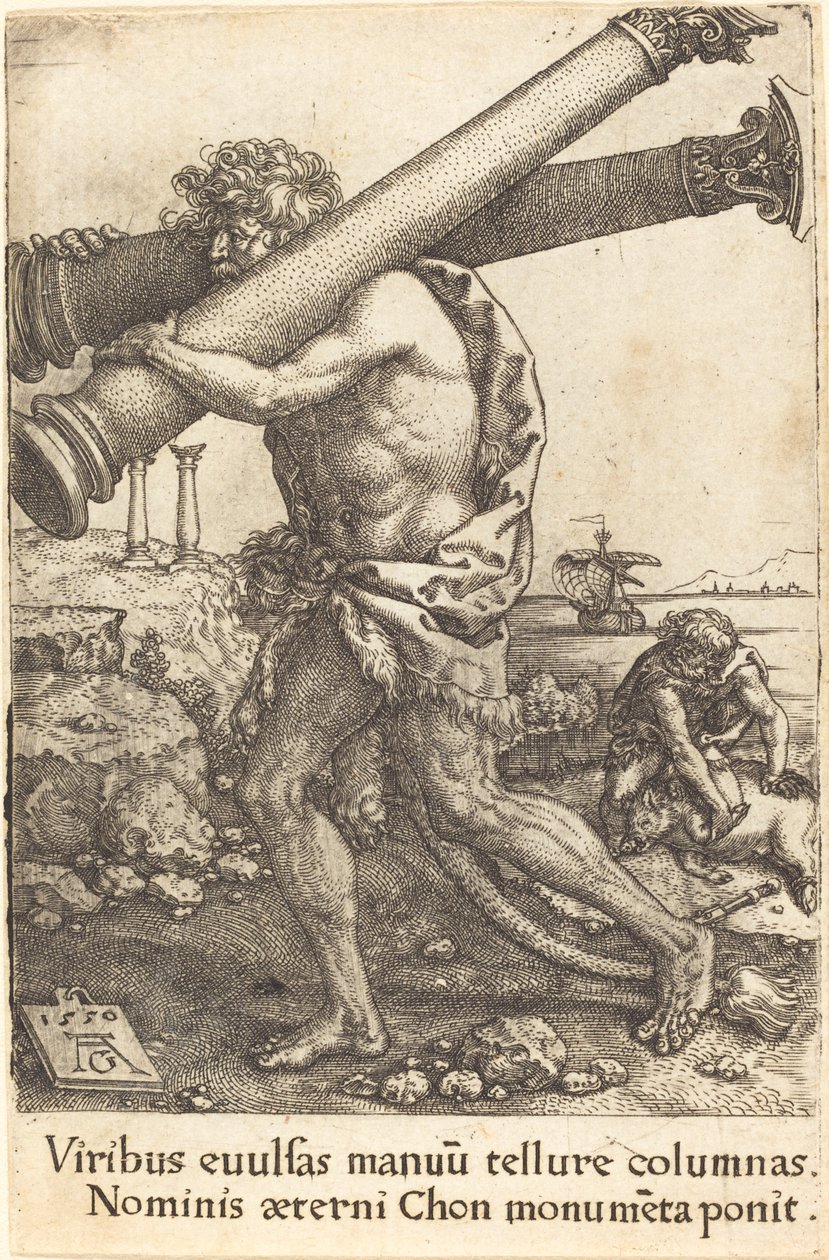 Hercules bærer Gazas to søjler af Heinrich Aldegrever