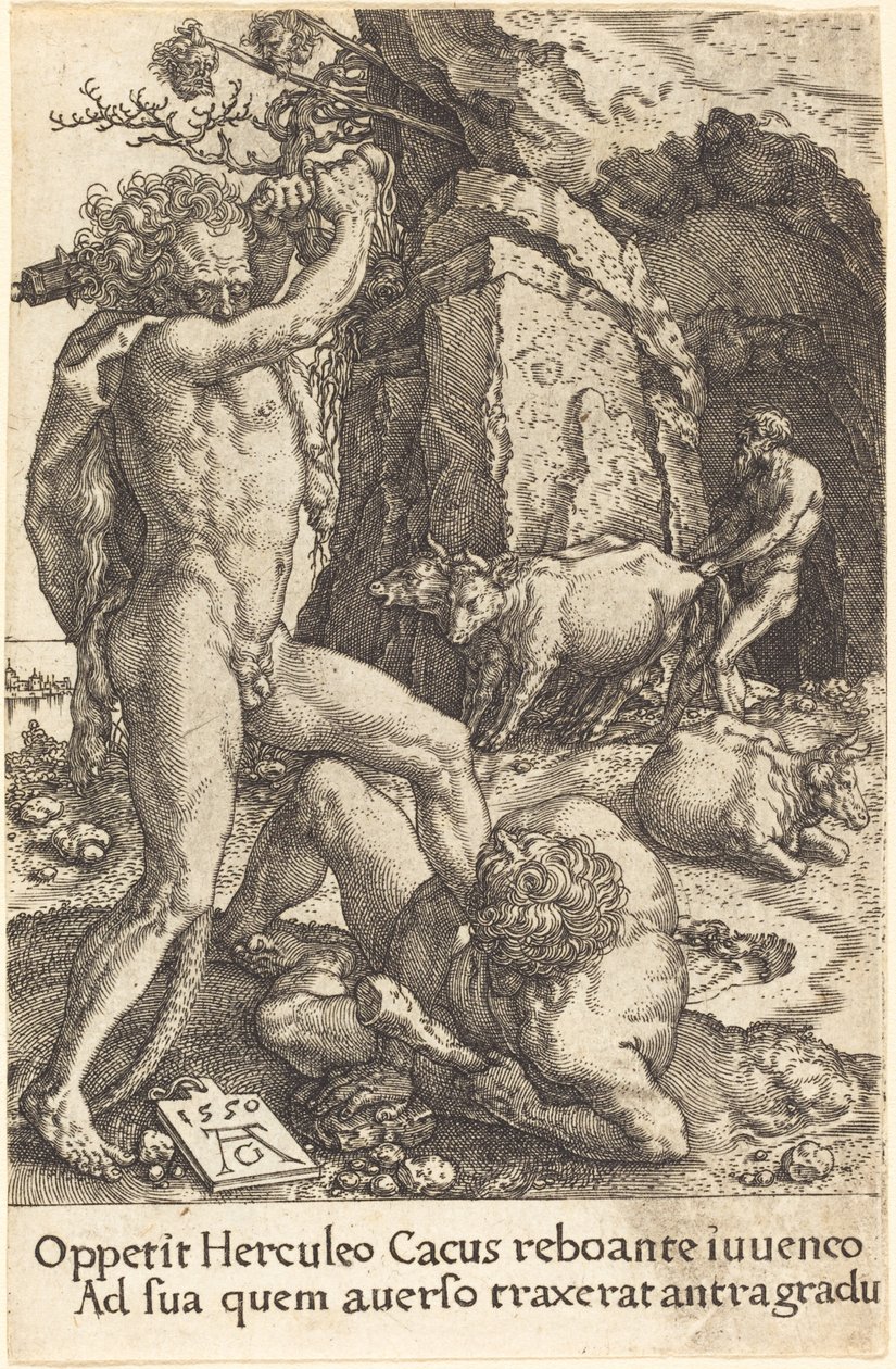 Hercules dræber Cacus af Heinrich Aldegrever
