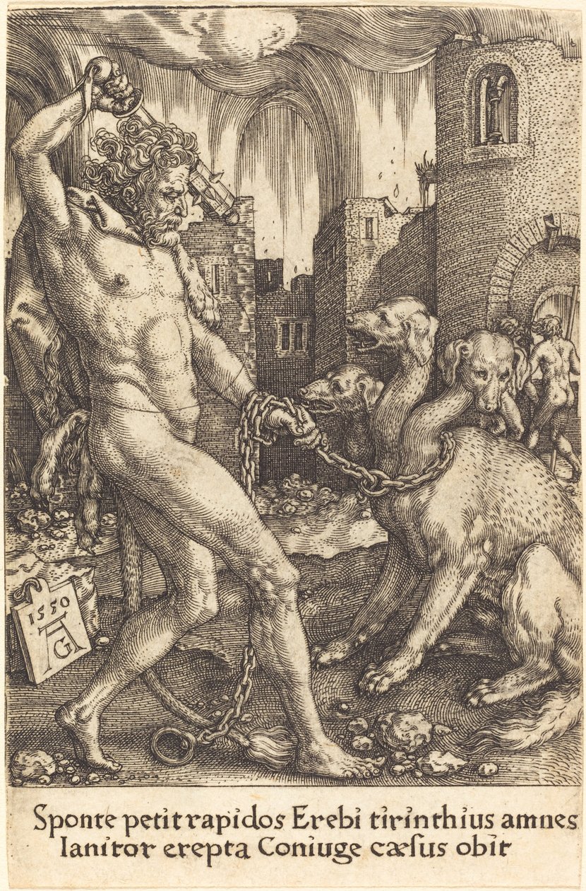 Hercules og Cerberus af Heinrich Aldegrever