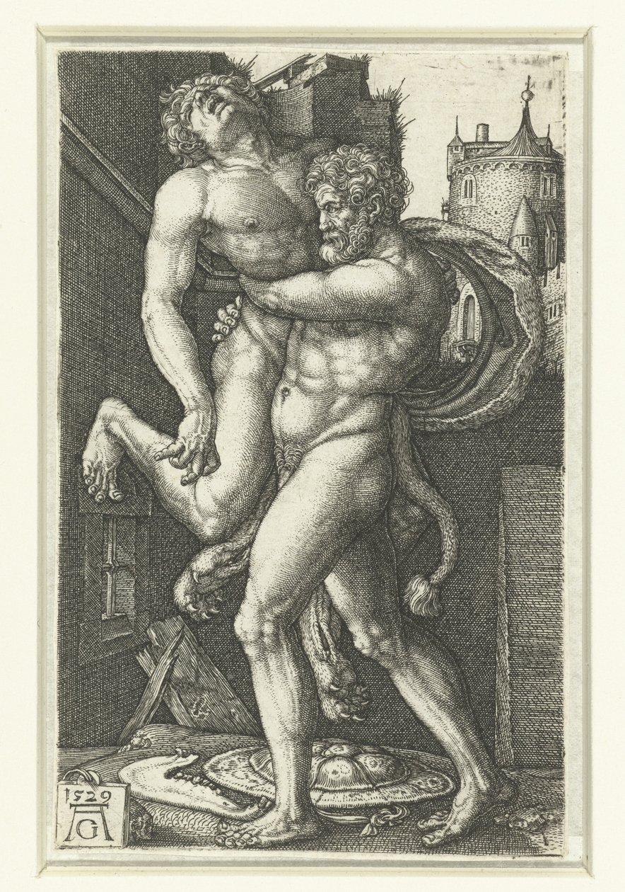 Hercules i Antaeus af Heinrich Aldegrever