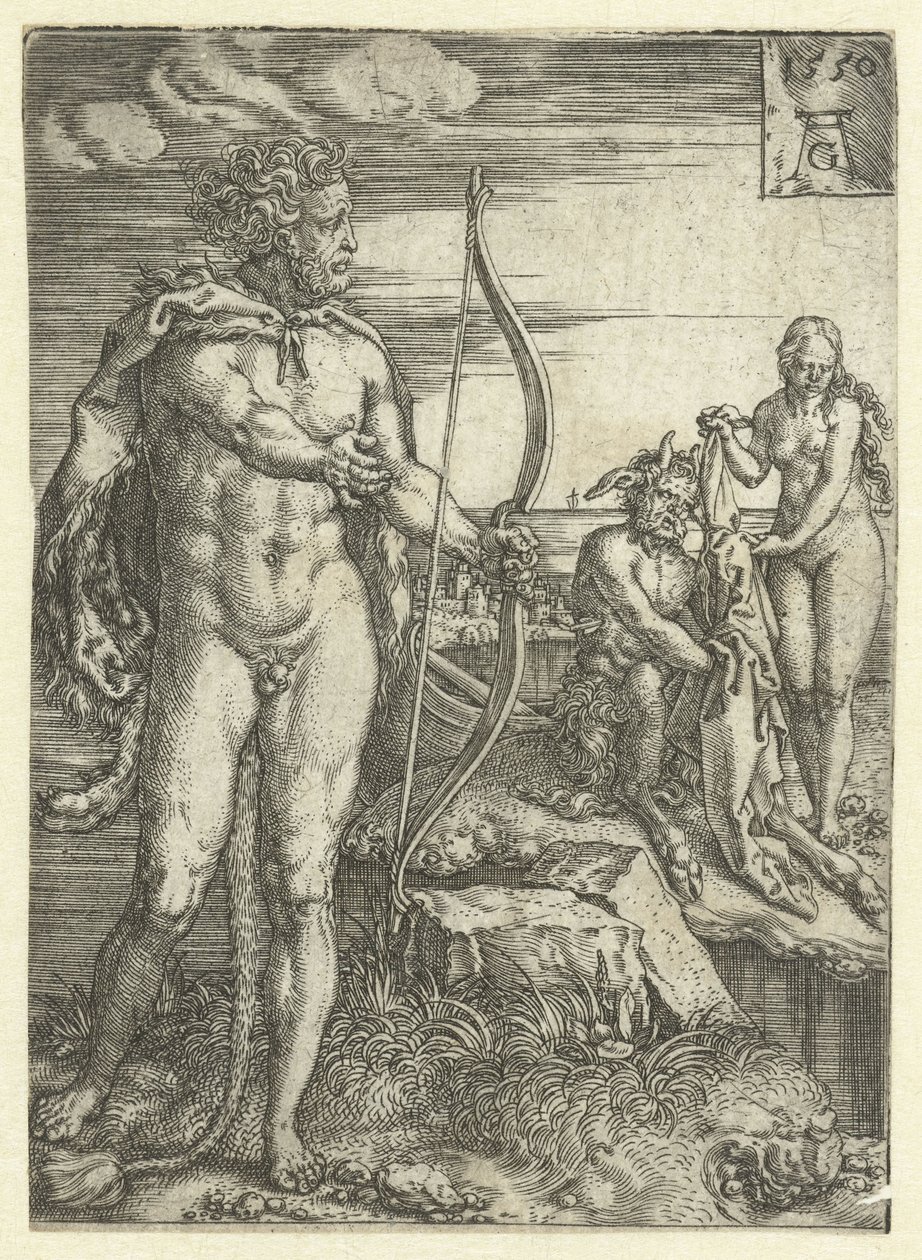 Hercules redder Deianira fra Nessus Labours of Hercules (serietitel) af Heinrich Aldegrever