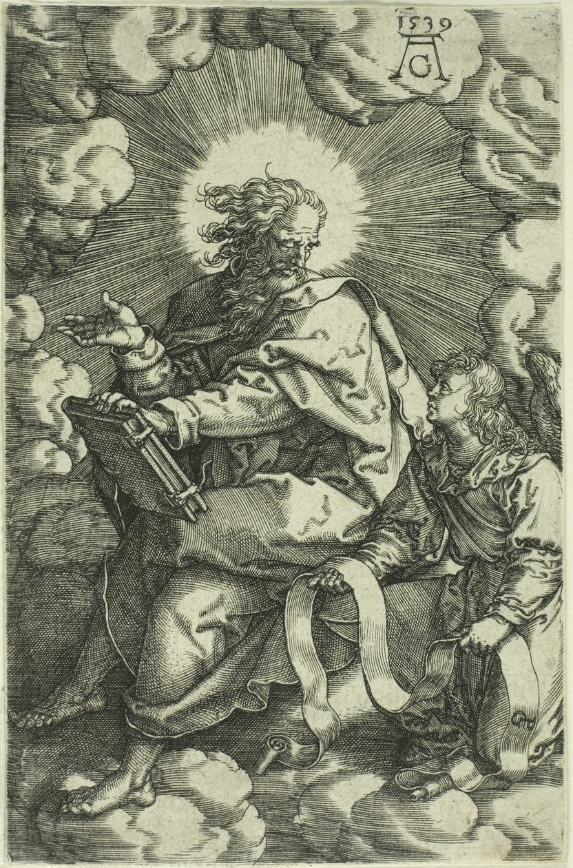 Matthew, fra De fire evangelister, 1539 af Heinrich Aldegrever
