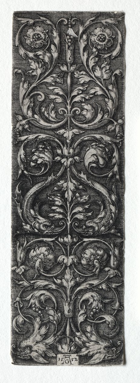 Ornamentdesign med fisk af Heinrich Aldegrever