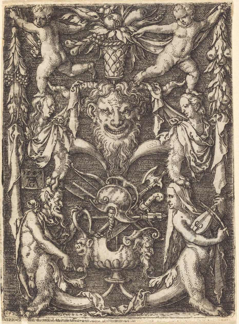 Ornament med maske af Heinrich Aldegrever