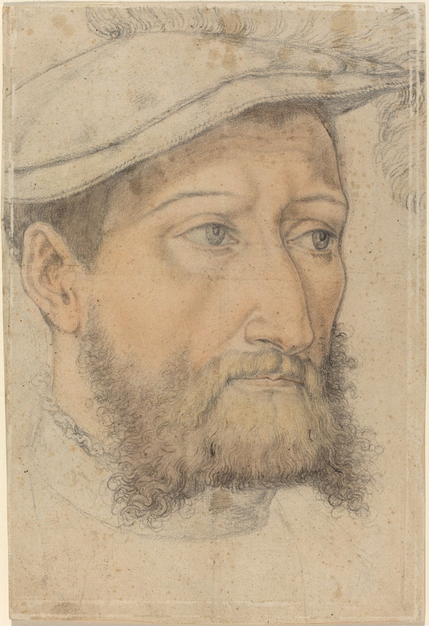 Portræt af en skægget mand med en baret, ca. 1540. af Heinrich Aldegrever