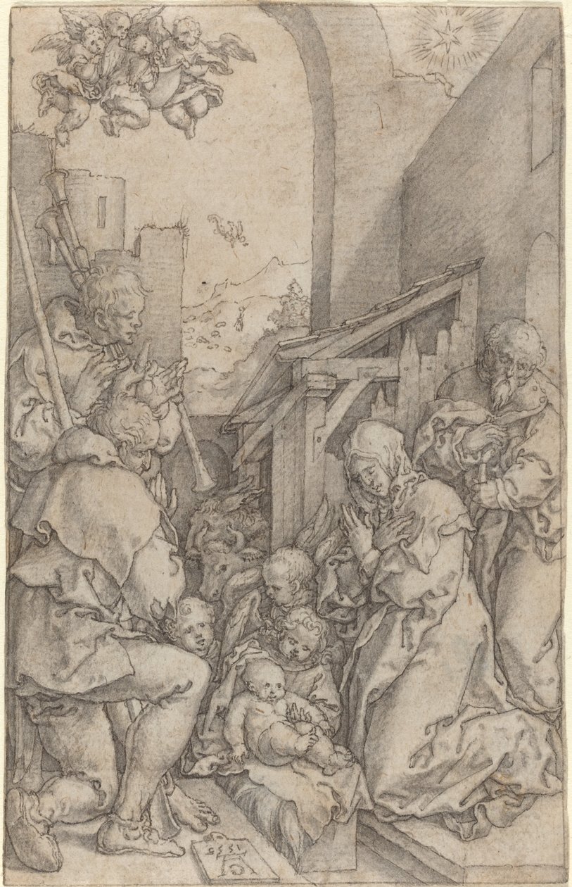 Fødselen, 1552. af Heinrich Aldegrever