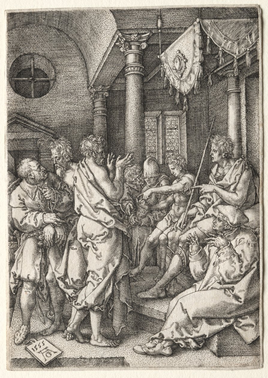 Historien om Susanna: Daniel krydsforhører de ældste. af Heinrich Aldegrever