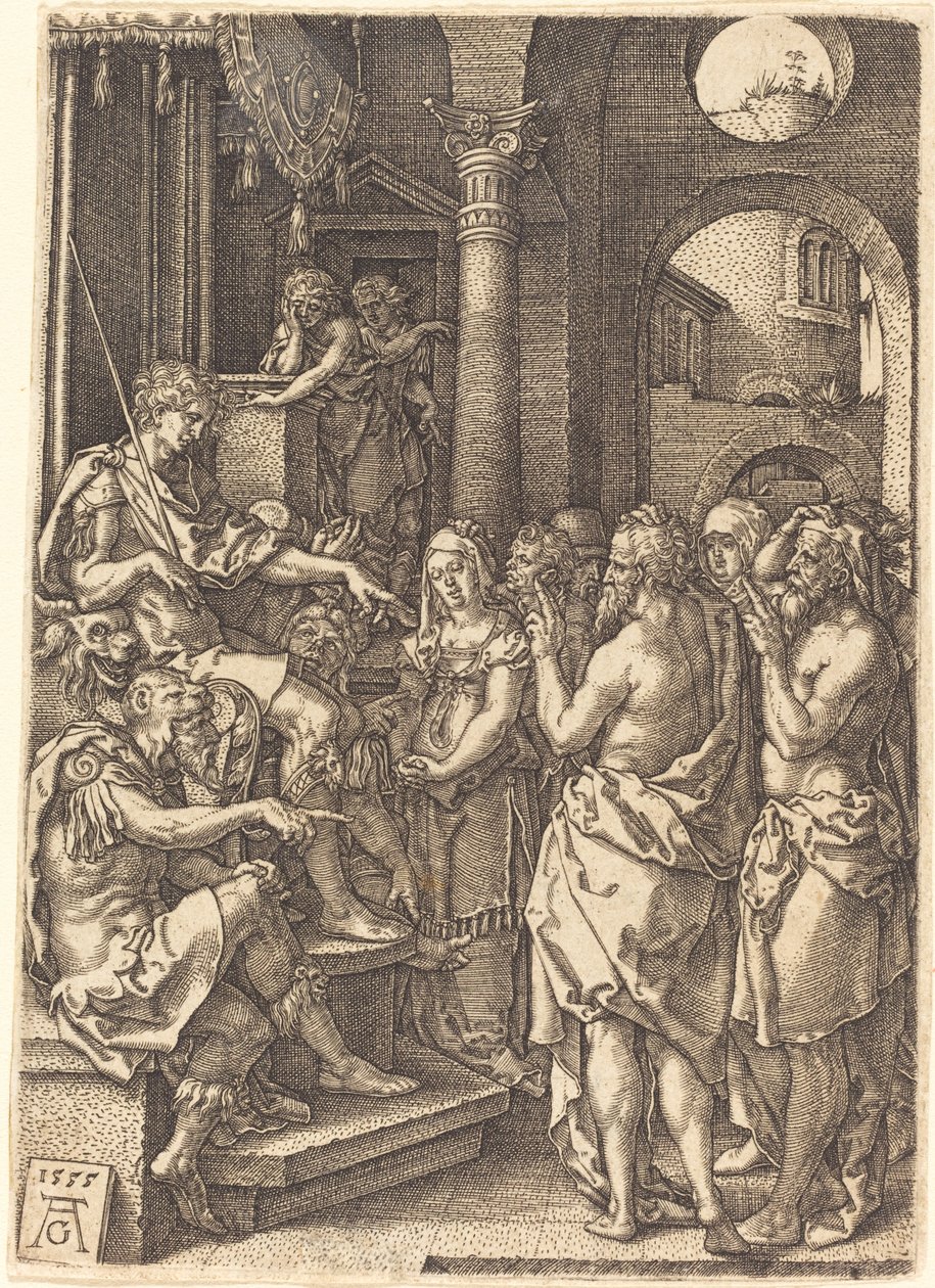 De to ældste foran dommeren, 1555. af Heinrich Aldegrever