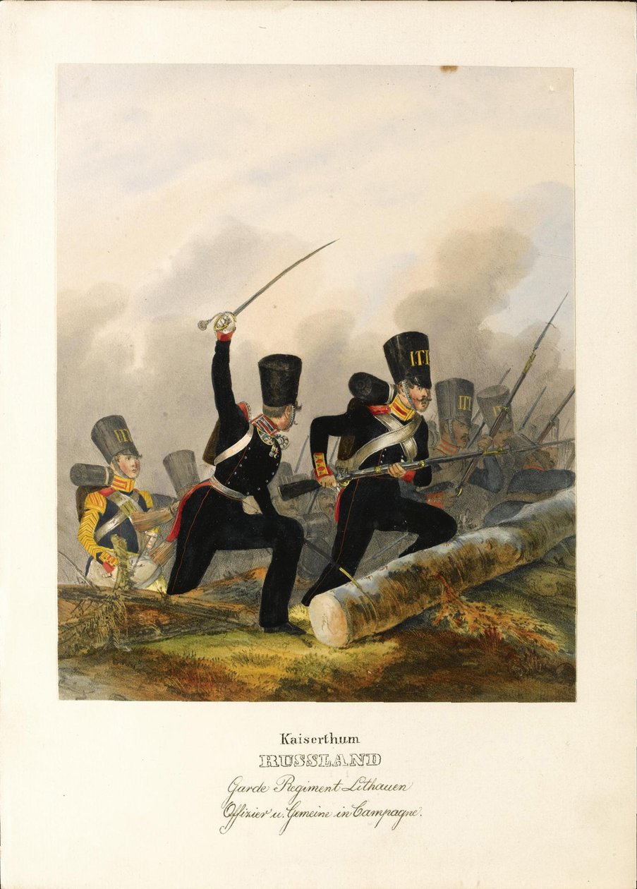 Det litauiske livredderregiment, ca. 1838 af Heinrich Ambros Eckert