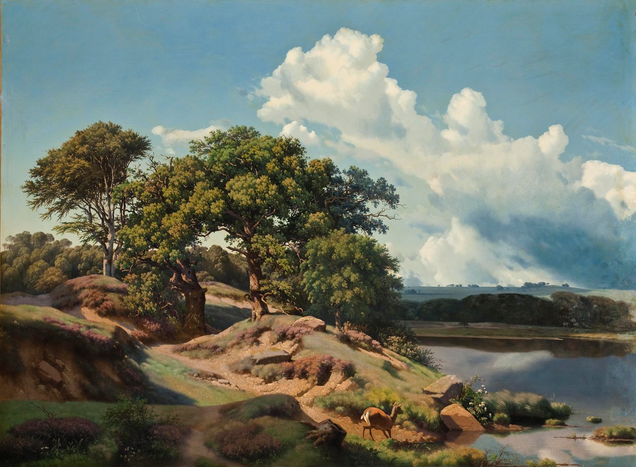 Danish: Dansk landskab. Danish landscape. af Heinrich Buntzen