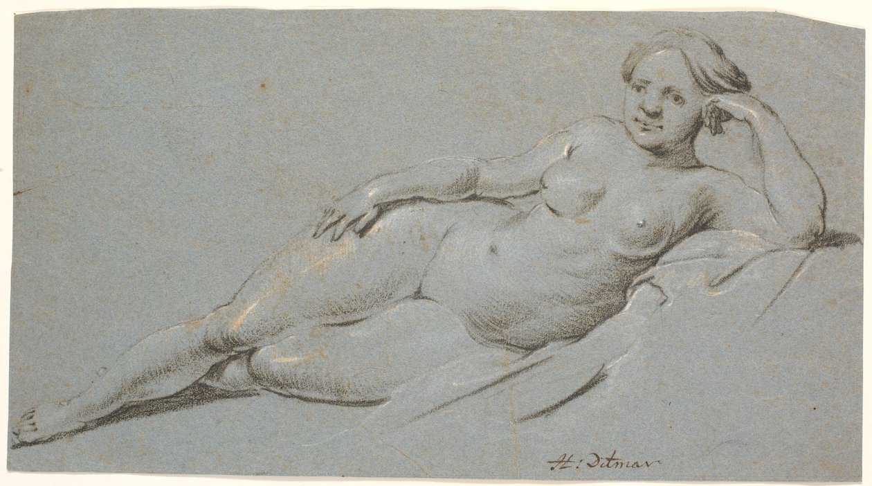 Liggende kvindelig model af Heinrich Dittmers