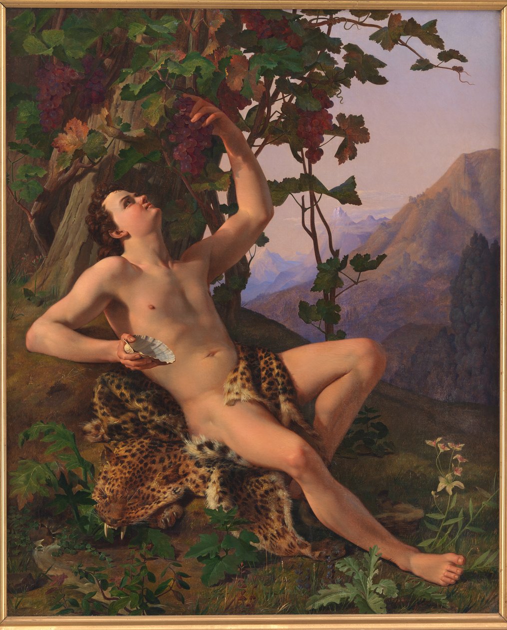 En ung faun, der plukker druer af Heinrich Eddelien