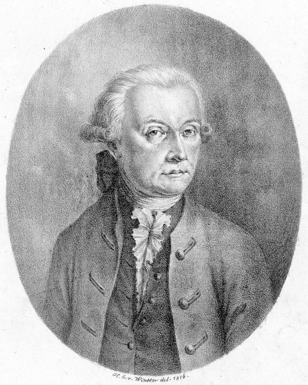 Afbildet person:  Leopold Mozart af Heinrich Eduard Winter