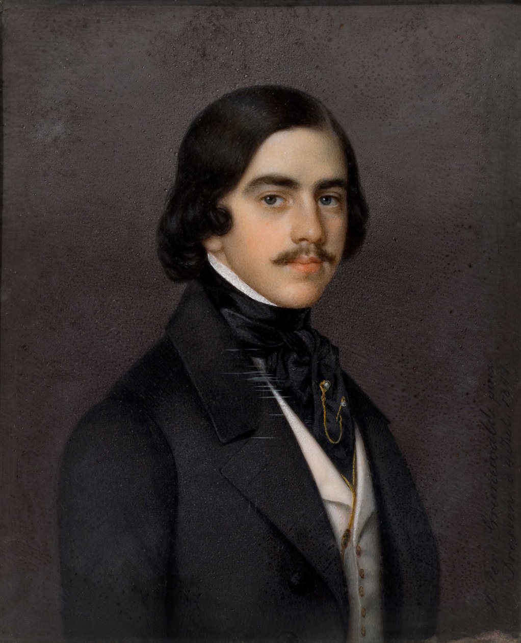 Portræt af Mikhail Alexandrovich Bakunin 1814-1876, 1841. af Heinrich Ferdinand Grünewald
