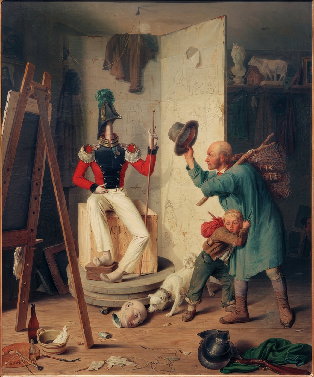 Bonden i malerens atelier af Heinrich Franz Gaudenz von Rustige