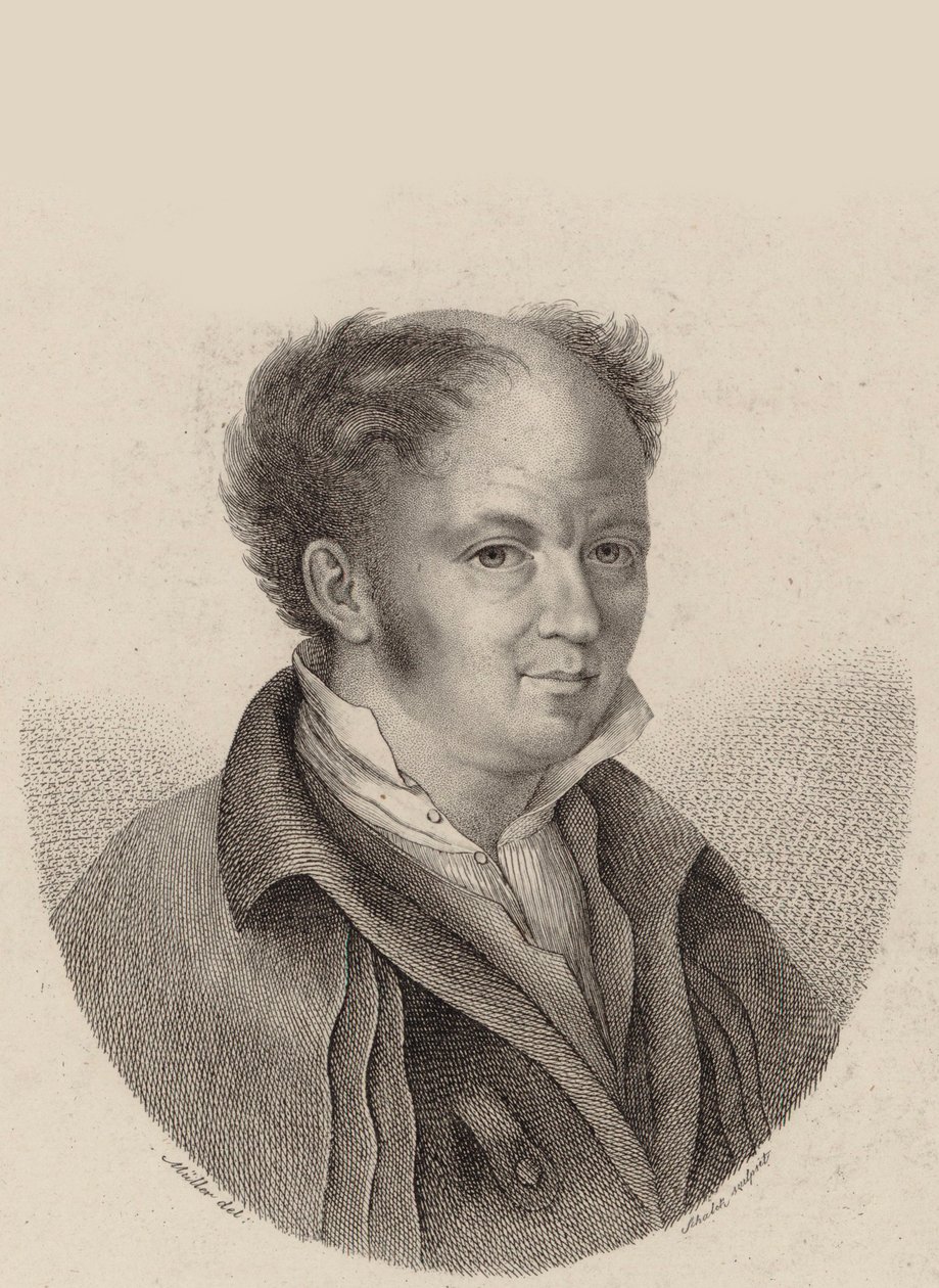 Portræt af komponisten Gottfried Weber 1779-1839, ca 1820. af Heinrich Franz Schalck