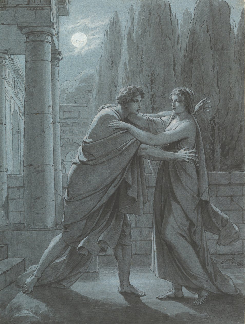 Lais tager Aristipp ved overraskelse, ca. 1801. af Heinrich Friedrich Füger