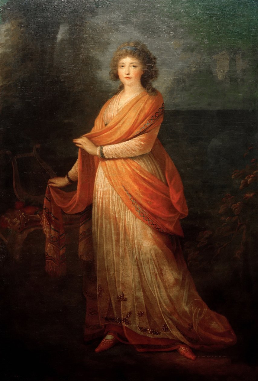 Portræt af Varvara Vasilyevna Golitsyna, født von Engelhardt 1757-1815, 1792. af Heinrich Friedrich Füger
