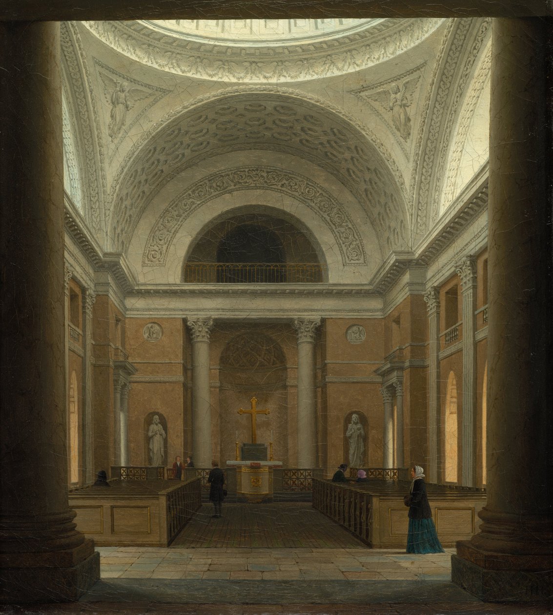 The Slotskirken of Christiansborg, Copenhagen, c.1850s (oil on fabric) af Heinrich Hansen