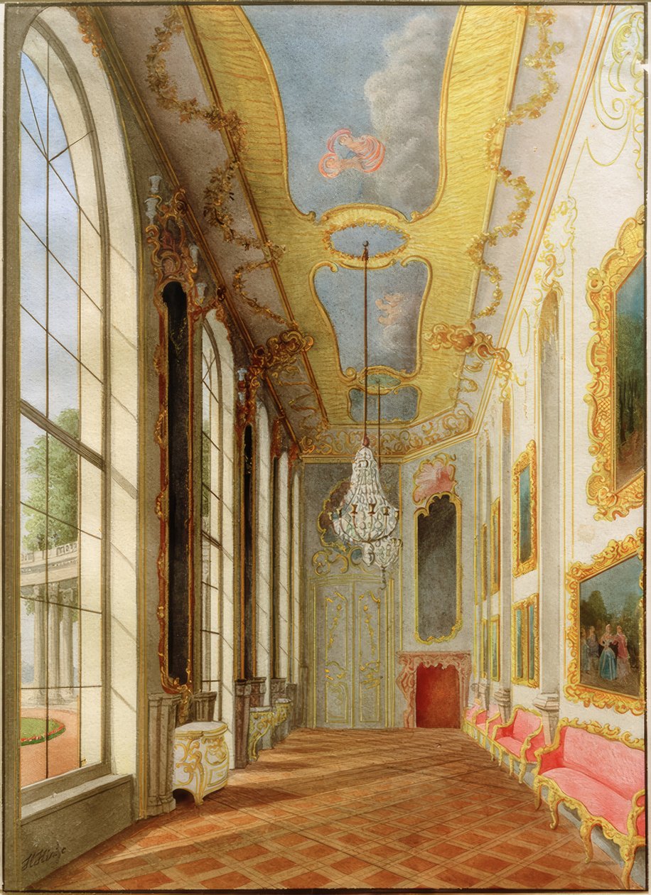 Lille galleri ved Sanssouci Palace af Heinrich Hintze