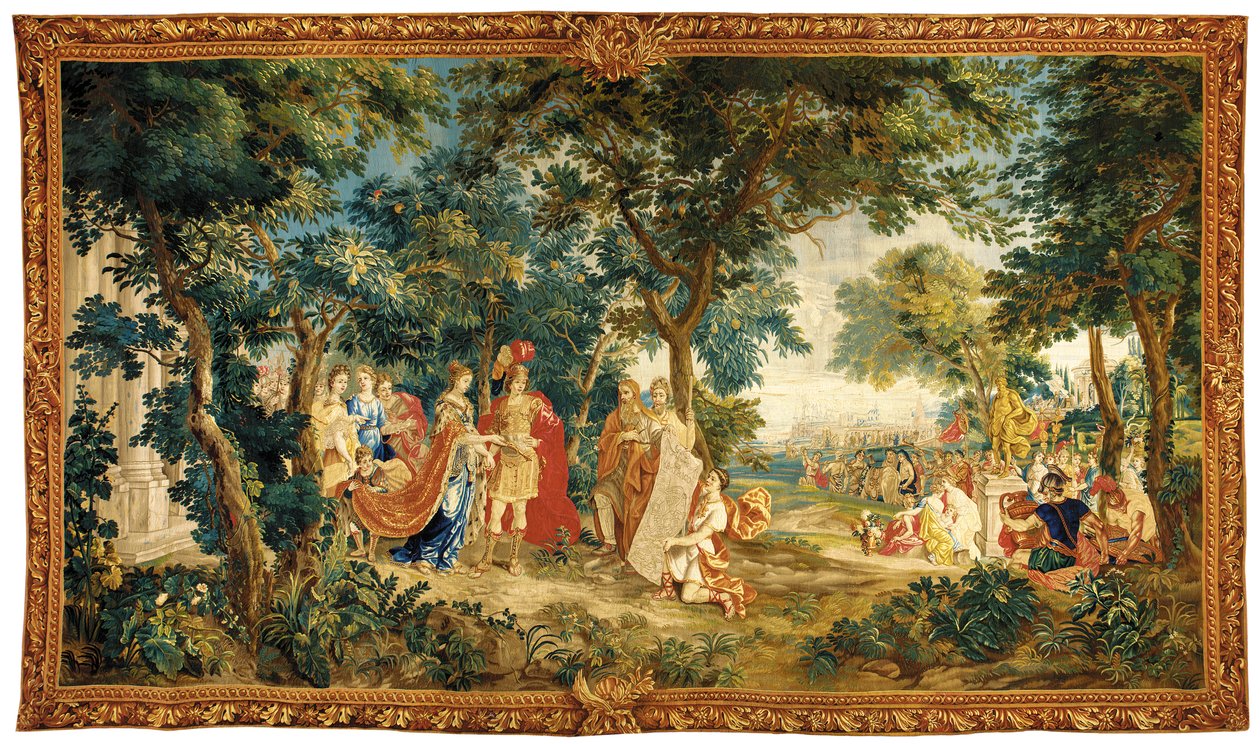 Et historisk gobelin fra Bruxelles, slutningen af det 17. århundrede (uld og silke) af Heinrich II Reydams