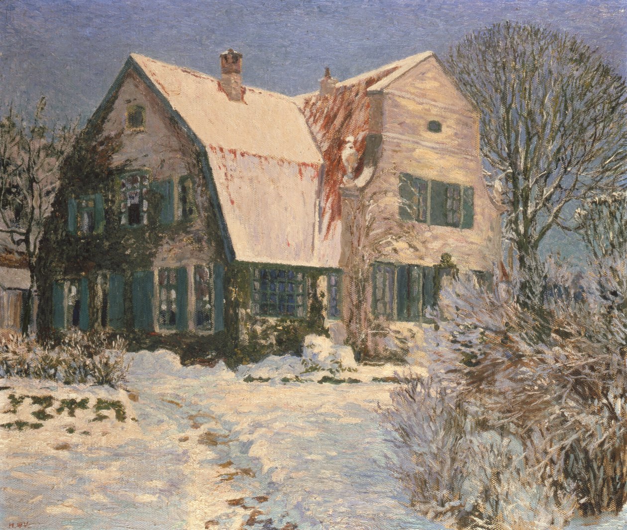 Hus og have under sne af Heinrich Vogeler