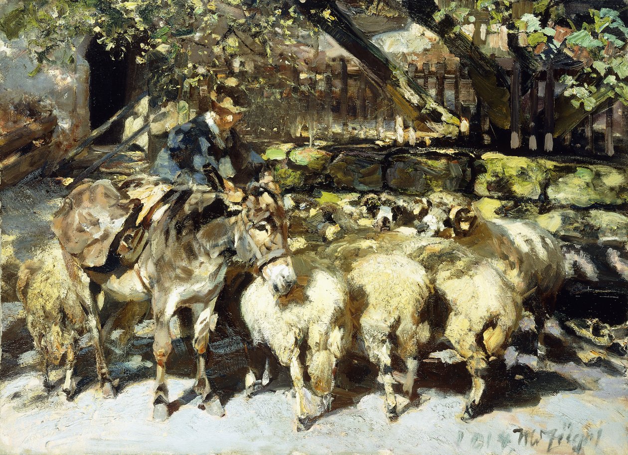 En hyrde med sin flok af Heinrich Johann von Zugel