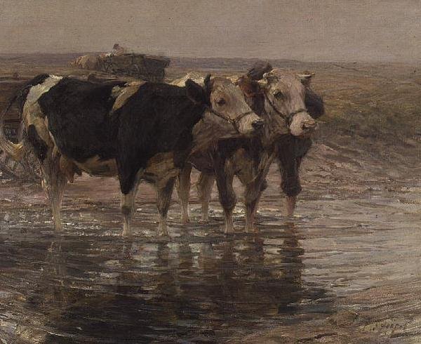 Kvægvanding af Heinrich Johann von Zugel