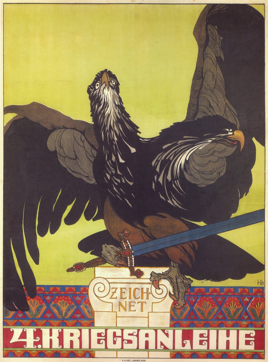 Tegn på det fjerde krigslån, 1916 af Heinrich Lefler