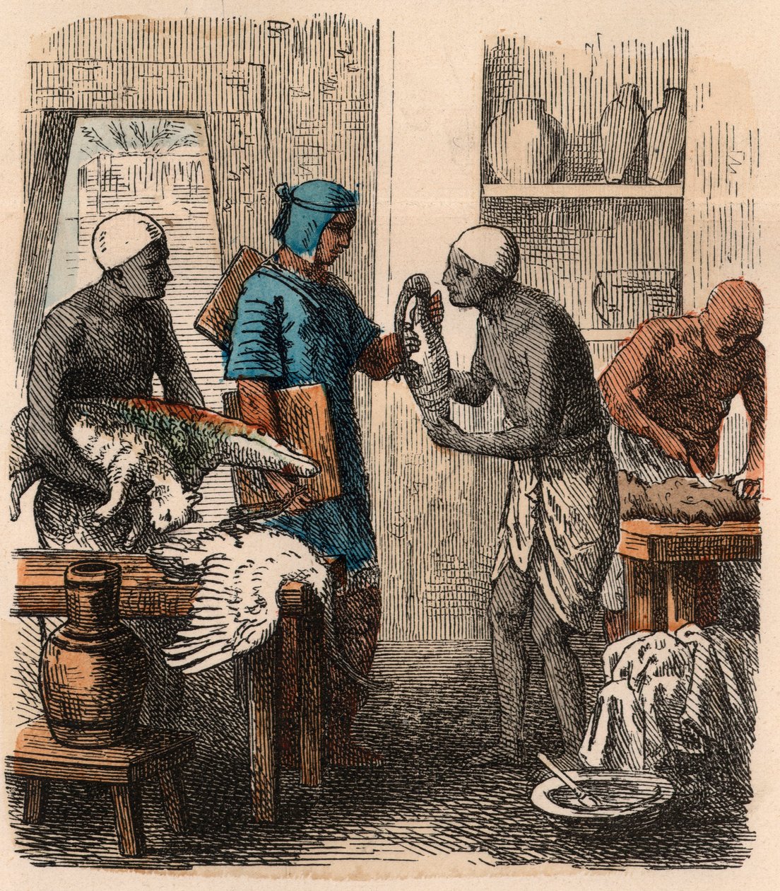 Det gamle Egypten: Balsamering af dyr, 1866 af Heinrich Leutemann