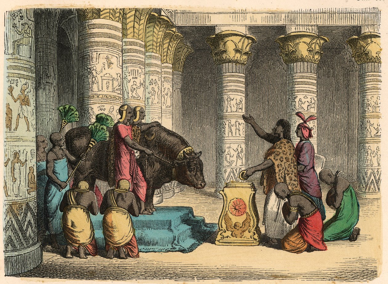 Det gamle Egypten: Tilbedelse af Apis Bull af Heinrich Leutemann