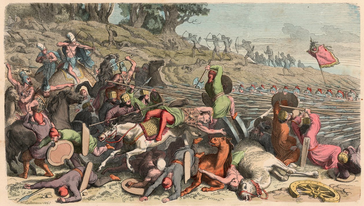 Antikkens Grækenland: Alexanders Perserkrig, Phalanx mod persere af Heinrich Leutemann