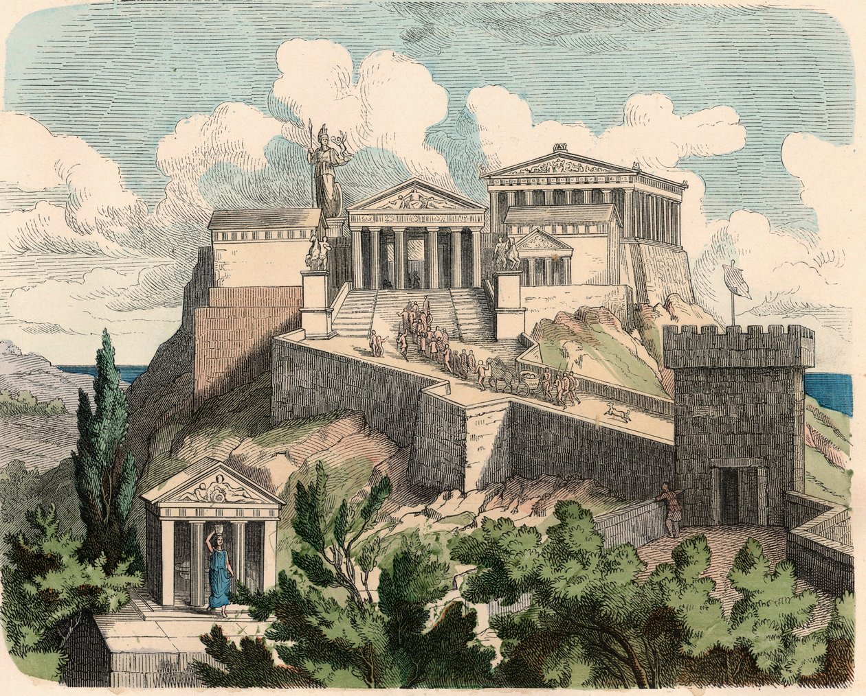 Antikkens Grækenland: Athen, Akropolis - Parthenon af Heinrich Leutemann