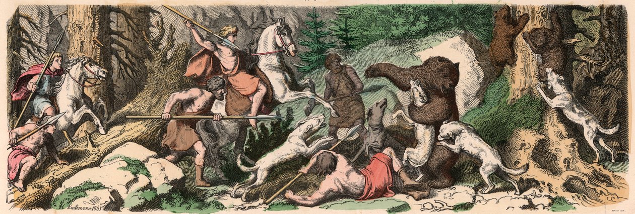 Det antikke Grækenland: Bjørnejagt af Heinrich Leutemann