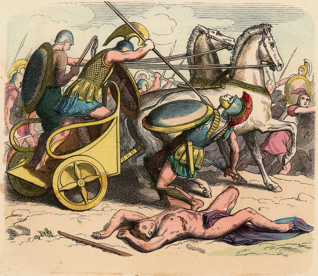 Oldtidens Grækenland: Græsk militær, Grækenland på kongernes tid, krigsvogn af Heinrich Leutemann