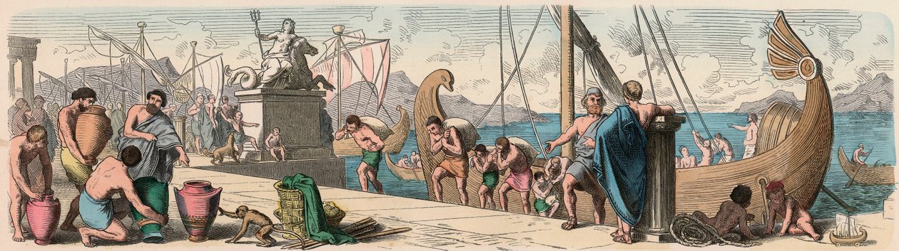 Ancient Greece: Trade by sea af Heinrich Leutemann
