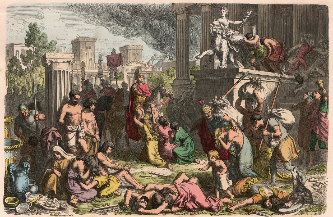 Det antikke Rom: Plyndring af en erobret by af Heinrich Leutemann