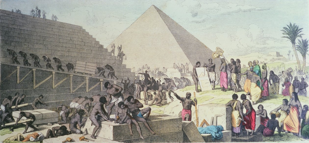Konstruktion af pyramiderne af Heinrich Leutemann