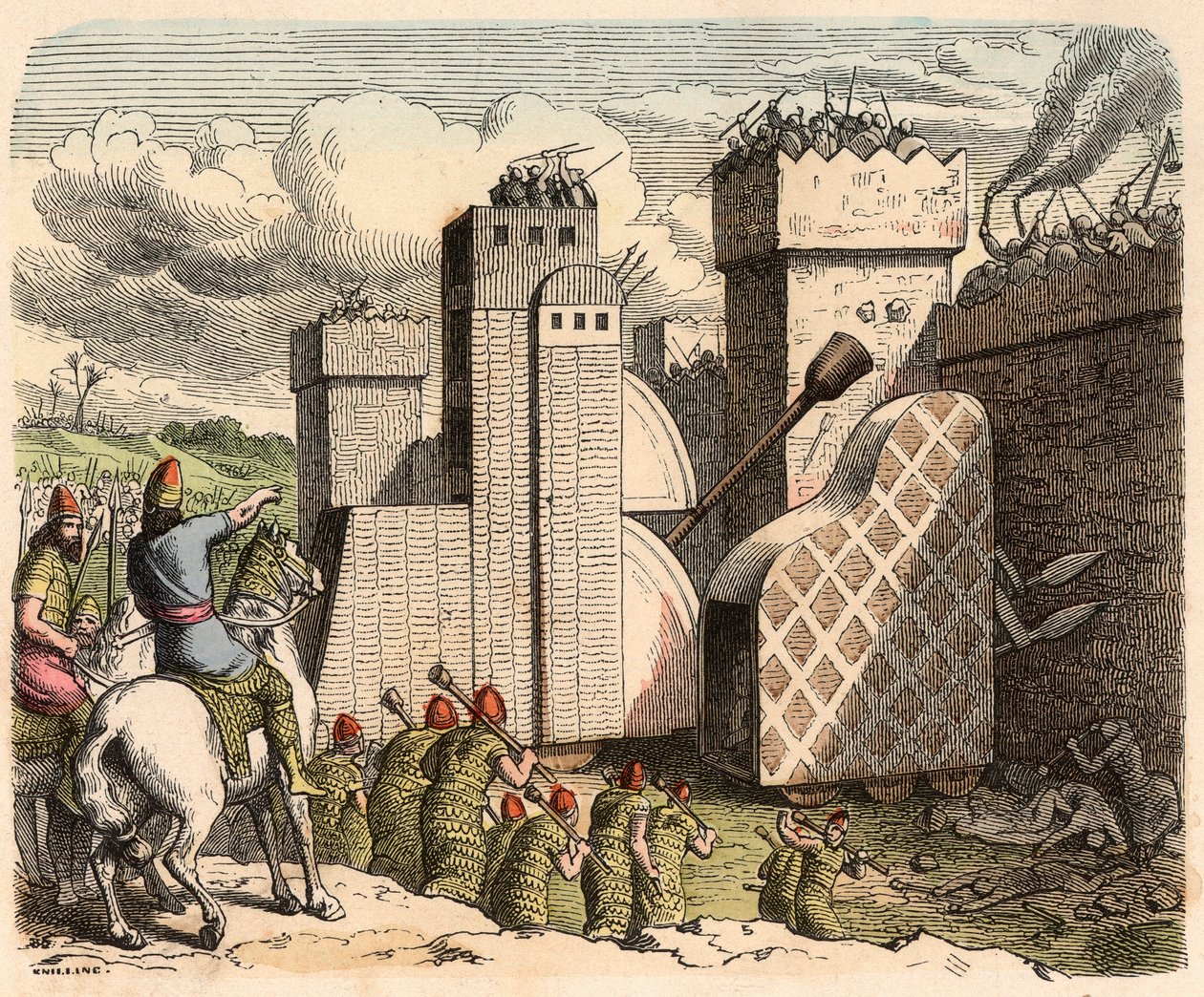 Mesopotamien, Assyrien: stormer en fæstning af Heinrich Leutemann